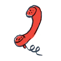 Drawing of a red phone